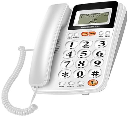 Telefono con filo Telefono da ufficio con display chiamante Telefoni fissi Quadrante Veloce per l'uso in hotel e aziende Ufficio Scrivania Telefono