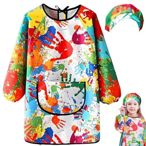 Veszoen Grembiule Pittura Bambini 7-11 Anni Grembiule da Pittura per Bambini, Impermeabile Grembiule Asilo Bambino Grembiule da Pittura Bambinis per Scuola Pittura Cucina