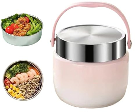Liakyunf Contenitore Termico per Alimenti,Portavivande da 1200 ml per Sport Palestra | Borsa Frigo Portatile per Bevande Calde Fredde Cibi Escursionismo Viaggi Picnic Spiaggia