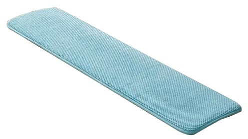 Premium Bankauflage aus Holz 200x45x1,5 cm blau - Esszimmerstuhlauflagen mit Bindebändern für Küche & Wohnzimmer langes Sitzkissen für den Innenbereich