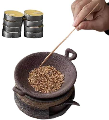 Holdes Teekannen Wärmeplatte | Keramikwärmer Mit Kerzenhalter,Aromalampe Für Räucherwerk - Für Wohnzimmer Küche Esstisch Hotel Arbeitsplatz Meditation