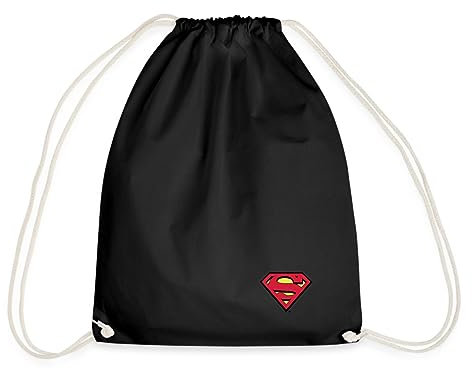 Spreadshirt Superman Kleines Logo S-Shield Turnbeutel, One size, Schwarz