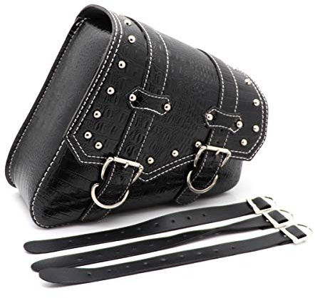 Universal Motorrad Seitentasche, Pu Leder Satteltaschen wasserdichte Motorrad Werkzeugtasche -Schwarz (Rechte Seite)