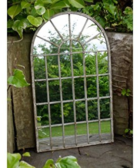 Annibells Large Arched Window Metal Distressed Rustic Wall Mirror Home or Garden Decor