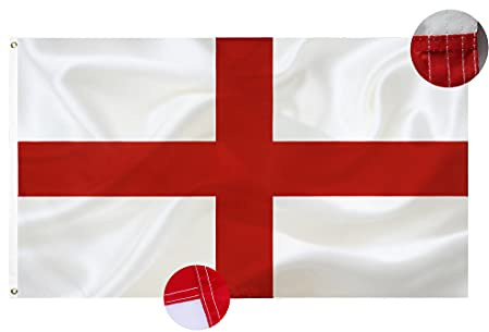 England-Flagge, britische Flagge, 90 x 150 cm, genähte Streifen, für drinnen und draußen, St. George's Kreuz, Flagge, Großbritannien-Flagge, 210D strapazierfähige Polyester-Flagge, Messingösen