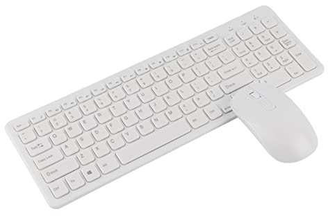 Tastiera wireless americana, combinazione mouse multifunzione 108 Kit tastiera e mouse cablati 2.4G Ritardo tasti multifunzione ad alta sensibilità (bianco) con tasti T+R alti per pad antiscivolo 4D