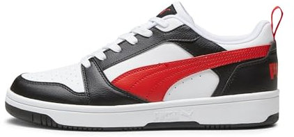PUMA Rebound V6 Low Unisex Sneaker , Puma White For All Time Red Puma Black, 42 EU