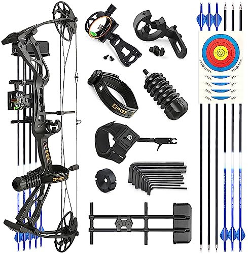 ZSHJGJR Bogenschießen Compoundbogenset 0-60lbs einstellbar Bogen und Pfeil jagdbogen compoundbögen Komplett Set Bogen Jagd Bogen für Erwachsene Anfänger sportbogen Compound Bow Komplett Set