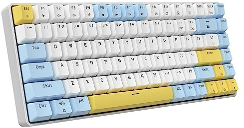 K84 Hot Swappable Mechanical Gaming Keyboard,84 keys without Conflict-White | 80% Wired Portable Mix Color Compact Keyboard with Linear Red Switch,20 RGB Backlit Modes,for Laptop PC Gamer PS4 Typists