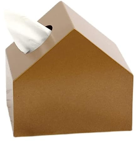 Valcla kosmetiktuchbox Edelstahl-Taschentuchbox-Abdeckung, goldenes kleines Haus, quadratische Taschentuchbox-Halter for Zuhause, Wohnzimmer, Dekoration Taschentuchbox