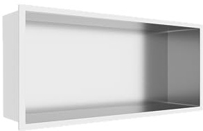 Balneo Wall-Box One Nicho de Ducha de Pared de Acero Inoxidable para el Baño Nicho de Ducha 45x20x10cm, Impermeable, Instalación de Nicho Flexible, Nicho para Utensilios de Baño, Sin Azulejos