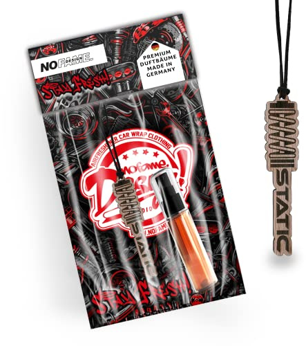 NoFame.Design Duftbaum aus Holz STATIC Perfekt für Autoliebhaber Inkl. 5ml Duftspray Luxus Edle Düfte Einzigartig