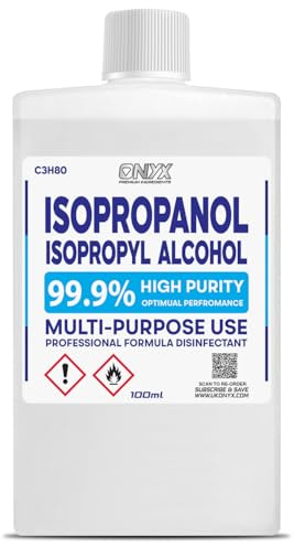 Isopropyl Alcohol 99.9% (IPA) - 100ml Pure for Medical Supplies, Antiseptic, Cleaning, Disinfectant Cleaner, Graffiti Remover and Airbrush Thinner - for Cleaning