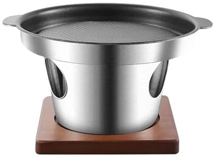 RSBFER Mini-Hibachi-Grill, Grillofen im japanischen koreanischen Stil mit Holzsockel, Einzelportions-Yakiniku-Grill, Tischgrill