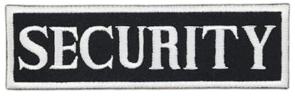 Security Schriftzug Weiß Aufnäher zum aufbügeln oder aufnähen Bügelbild Aufbügler für Kleidung gestickter Bügelpatch Applikation Türsteher Patch Größe 11,6 x 3,5 cm