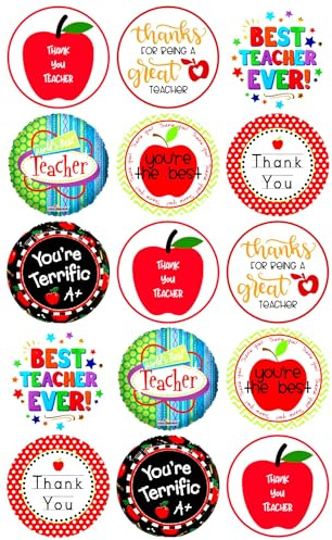 15 x Thank You Teacher Mix Edible Wafer or Icing Cupcake Topper Fun School Party Cake Decorations Perfect For Brownies Cookies Muffins & More! (Edible Wafer Card)