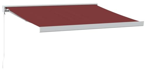 vidaXL Markise Manuell Weinrot 350x250 cm, Markisen, Markise ausfahrbar, Gelenkarmmarkisen, Markise einziehbar, Gelenkarmmarkise, Markise Gelenkarm