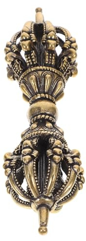HOLIDYOYO Messing-Stößel Ornament Tibetischer Vajra Dorje Handwerk Miniatur 3.54In Buddhistische Dekoration Für Zuhause Büro Geschenk