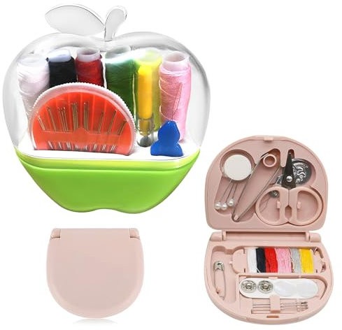 Nähset Reise, 2 Stück Klein Nähzeug Tragbares Reisenähset Nadel und Faden Set Nähset Grundausstattung DIY Nähzubehör für Heimreisende Reise Anfänger