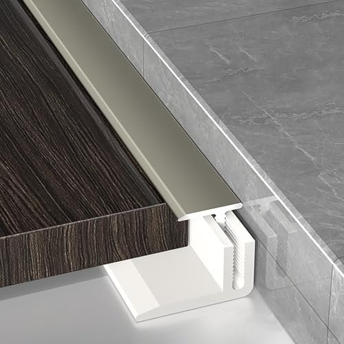 Raouoae Ausgleichsprofil 90cm*3 Aluminiumlegierung Eloxiert Inklusive Basisprofil Anpassungsprofil Übergangsprofil Höhenausgleich 12-18/18-20/12-18mm(Sekt,Breite:13.5mm)