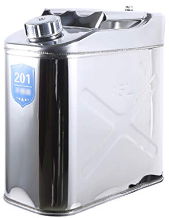 WOTZOV Lata de Gasolina, contenedor Cisterna de Gasolina de Acero Inoxidable, Respaldo con contenedor de tubería,One Color 10L