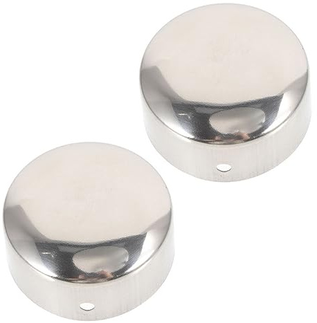 QUMIIRITY 2pcs Stainless Steel Stair Rods Handrail End Caps for Wood Rail, Round 38mm Handrail Fitting Hole Plugs, Sturdy Hand Rail End Caps for Household and Outdoor Projects