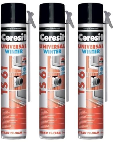 Winter Bauschaum Montageschaum PU Schaum TS 61500ml - Effektiver Dämmung- und Fugenfüller-Schaumstoff für präzise Anwendungen - Schaum zum Isolieren (3 x 750ml)
