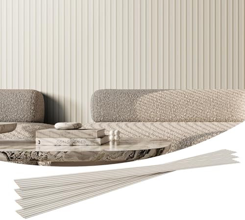 VEVOR Wood Slat Acoustic Panels, 8 PCS 96 x 6 inch, WPC Accent Wooden Wall Panels for Modern Interior Wall, Faux Wood Wall Board Panels for Stylish Decor and Noise Reduction, Matte White