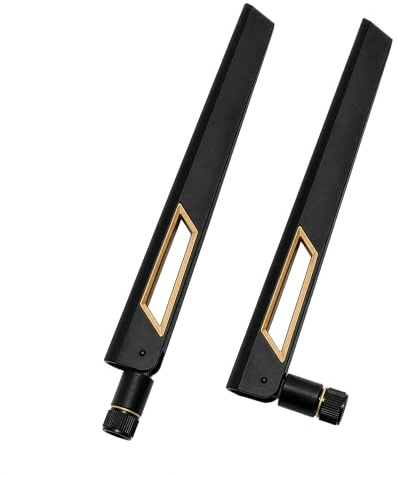 Antenas Wi-Fi de doble banda de 10 dBi (2.4 GHz/5 GHz-5.8 GHz) con conector macho RP-SMA para cámara inalámbrica, router, punto de acceso - 2 unidades