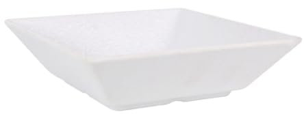 PEGANE Lot de 24 assiettes creuses carrés DENA, service de table en porcelaine blanc - Dimensions: 17.5 x 17.5 x 5 cm