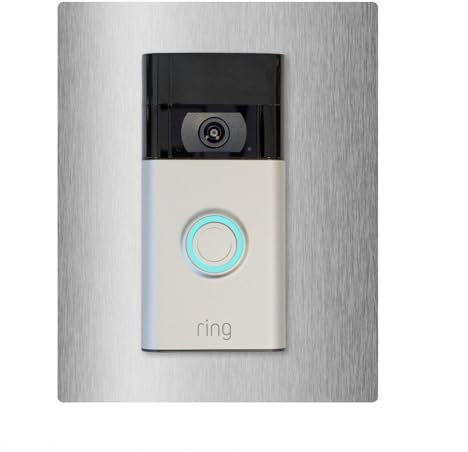 iSecur Plaque Compatible avec la Sonnette vidéo en Acier Inoxydable | Video Doorbell 2e génération, 3, Plus, 4 (2024) | Plaque de Sonnette | 140 x 175 mm | Plaque pour Station de Porte | az166