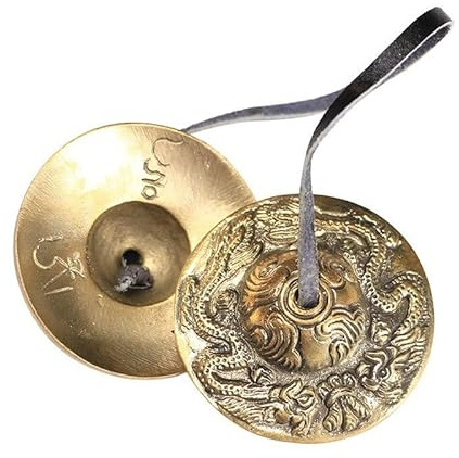 Abaodam Campanas Tingsha de Cobre para Meditación y Yoga, Instrumento de Percusión Fácil de Usar y Versátil, Platillos Dorados para Relajación