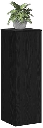 vidaXL Supporto per piante in nero rovere, 33 x 33 x 100 cm. Stile in MDF, perfetto per interni. Ha una forma quadrata e un design minimalista. Ideale anche come espositore per esterni, in giardino