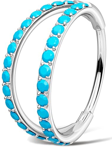 OUFER Body Piercing Nose Hoop Rings Hinged Clicker Segment Helix Hoop Ring 20G 316L Stainless Steel 6/7/8mm Nostril Conch Daith Helix Tragus Snug Rook Cartilage Piercings