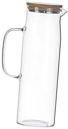 UKCOCO Théière Verre Transparente Bouilloire à Fleurs Épaisse Résistante Chaleur Pour Jus De Fruits Et Thé Glacé