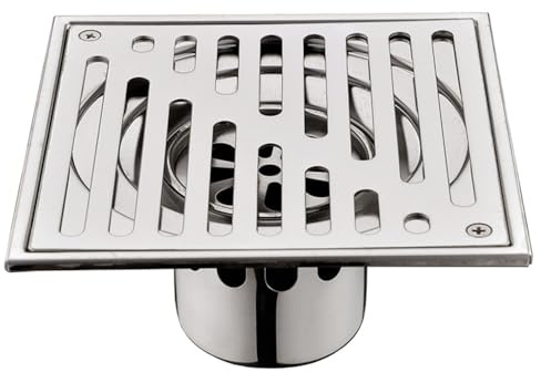 Rejilla cuadrada de acero inoxidable 304 para desagüe de ducha, rejilla de desagüe para exteriores, desagüe de baño, colador de drenaje cuadrado para una fácil instalación