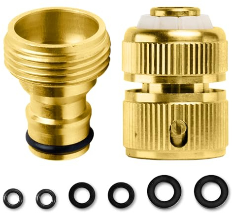 Brass Universal Kitchen Mixer Tap Hose Connector, Hose End Quick Connectors, 3/4 Male Thread Tap Connector, for Garden Hoses, Watering Device Pressure Washer