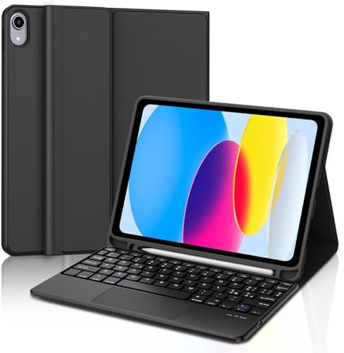 JADEMALL Tastiera con Trackpad per iPad A16 11/10 Generazion 11 2025/10.9 2022, Italiano QWERTY Tastiera Bluetooth Staccabile con Touchpad per iPad A16 11 Pollici 2025, Nero
