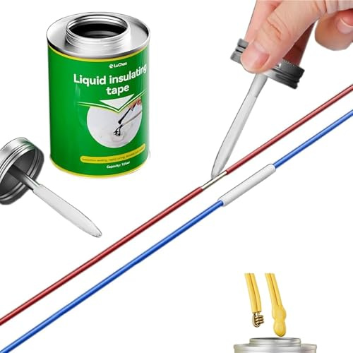 Lycosidae Cinta aislante líquida negra líquida, impermeable y de secado rápido, cinta aislante para todo tipo de cables y aparatos eléctricos, 125 ml (amarillo)