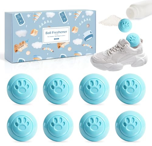 SCENTORINI Déodorant Chaussures Anti-Odeurs, Parfum de Poudre pour Bébé, 8 Boules Désodorisantes Chaussures Pour Chaussures de Sport, Casiers, Sacs de Sport, Maisons