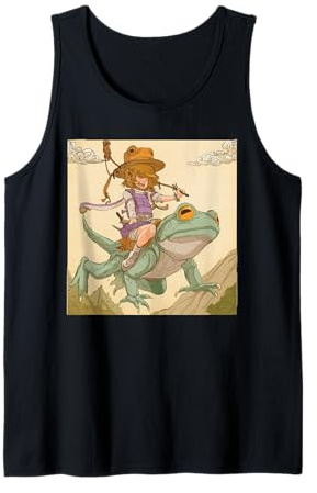 Camiseta Dreamy Anime Girl and Frog - Caprichosa Kawaii Frogcore Camiseta sin Mangas