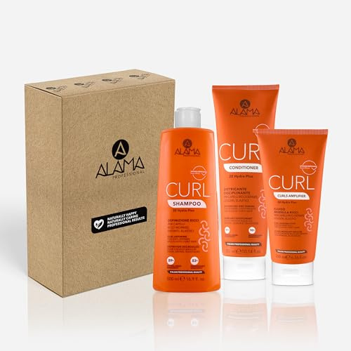 Alama Professional Kit Curl: Curl Schampo 500ml, Curl balsam 300ml, Model Lockig vätska 200ml