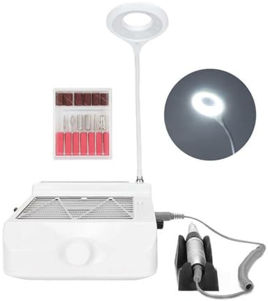 Aspirateur Ongles, Collecteur de poussière d'ongles 80W 4 en 1, forte puissance, polisseuse de l UV, perceuse à ongles, lampe d'éclaira, aspirateur à main, dispositif de Salon de manucure