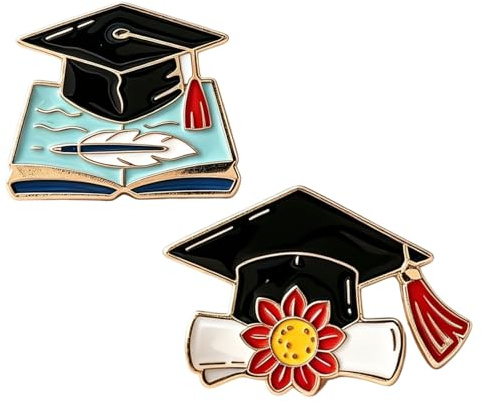 Tastetreasure 2 broches de temporada de graduación, pin de solapa con borla creativa con marco de fotos y dije 2026, decoración de borla de gorra de graduación para hija graduada, hijo, regalo de