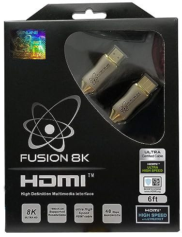 Fusion8K Cavo HDMI 2.1 [certificato] supporta 8K @60Hz e 4K @120Hz compatibile con tutti i televisori, BluRay, Xbox Series X, PS5 (1,8 m)