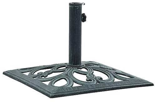 vidaXL Sonnenschirmständer Schirmständer Sonnenschirmfuß Schirmhalter Sonnenschirmhalter Sonnenschirm Ständer Rechteckig Grün 12kg 49cm Gusseisen