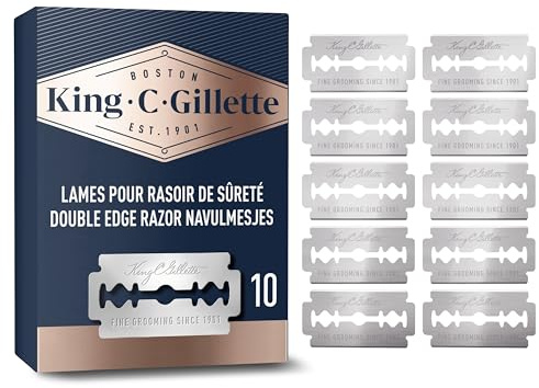 King C. Gillette Men's Razor Blades, 10 Pieces Gift Ideas for Men/Dad