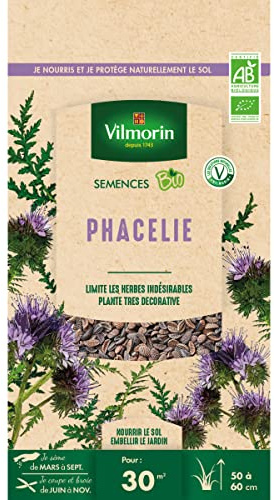 Vilmorin - Graines de Phacélie BIO, sachet de 60 grs