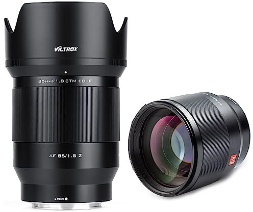 VILTROX 85mm F1.8 Monture Z Objectif pour Nikon Z5 Z50 Z6 Z6II Z7 Z7II ZFC (STM, Plein Format, Mise au Point Automatique), Noir