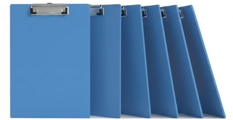 NUWIQ 6er A4 Klemmbrett mit Metallklemme - Schreibplatte für Oficina Aula Actas Reunión - Technisches Zeichnen Malen Aufbewahren Dokumenten